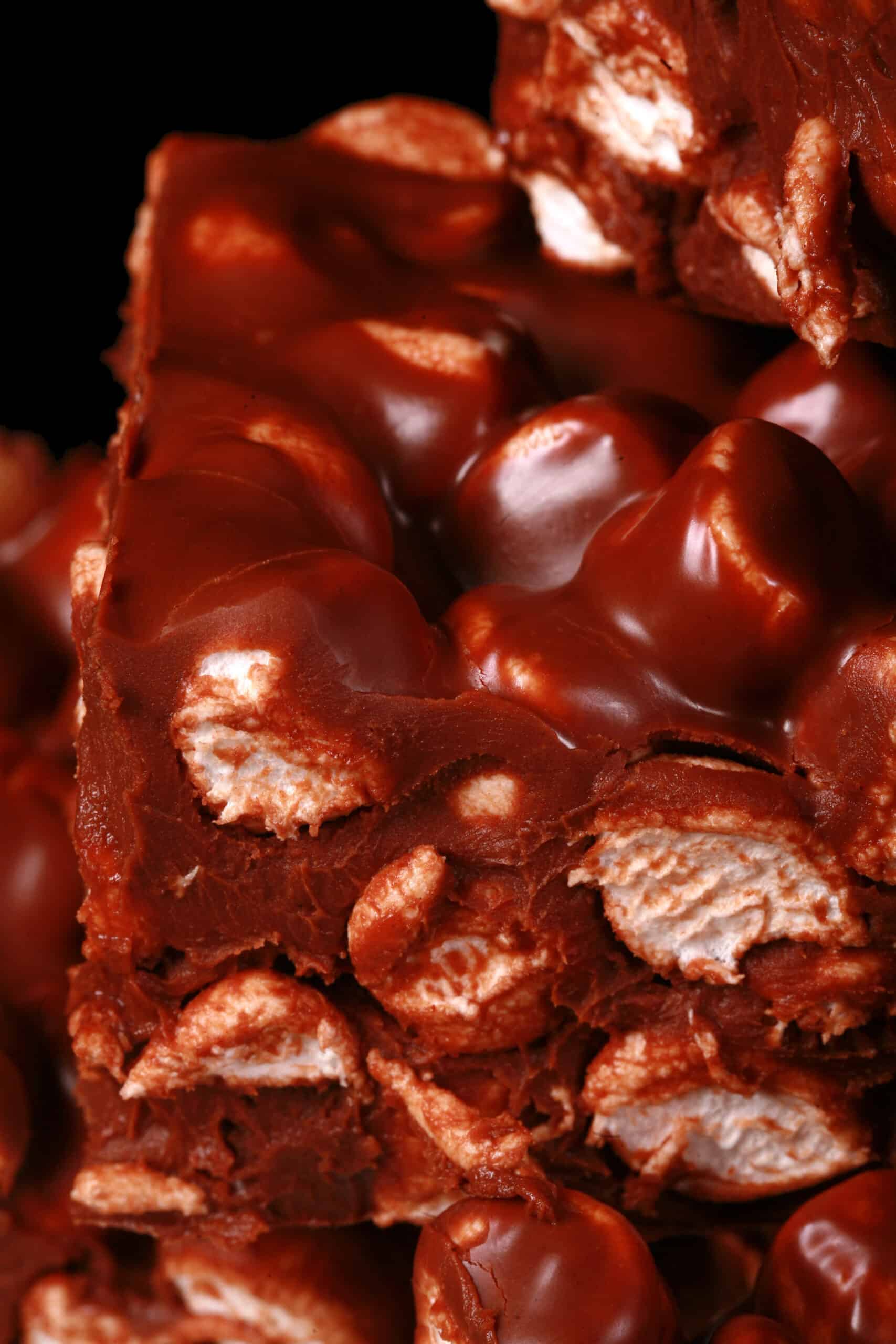 A plate of chocolate confetti bars - Basically a chocolate fudge with mini marshmallows throughout..