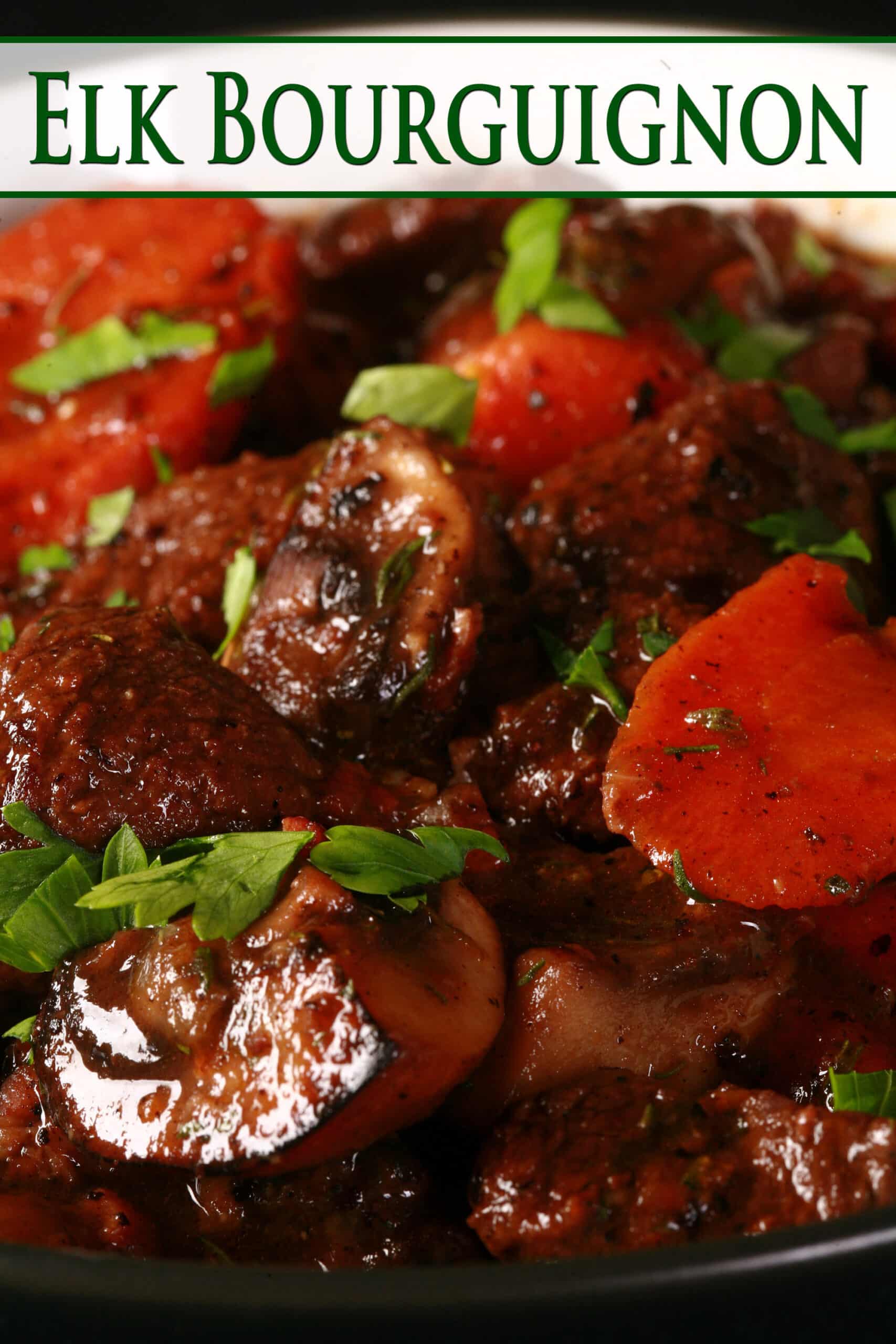 A bowl of elk bourguignon.
