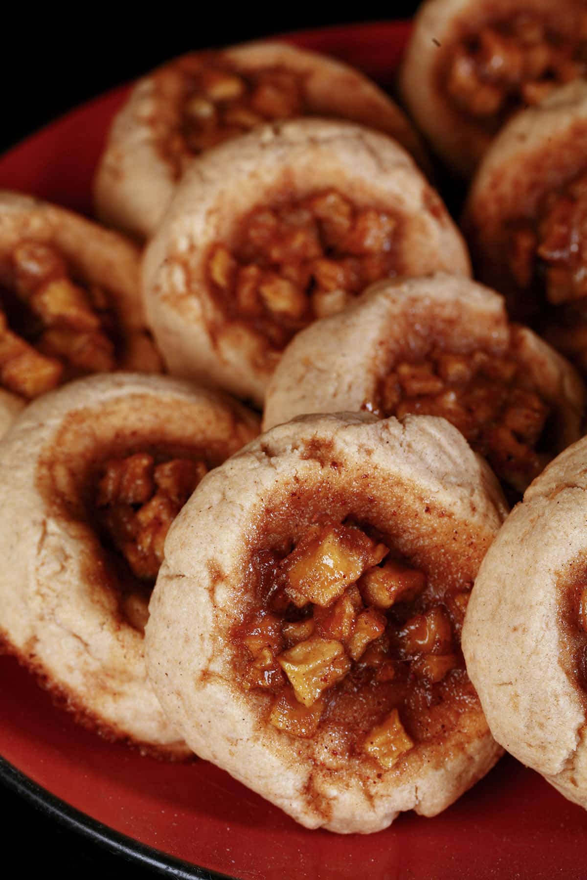 A plate of gluten free apple pie cookies.