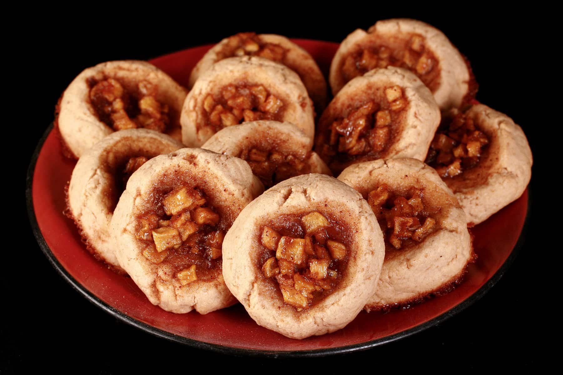 A plate of gluten free apple pie cookies.