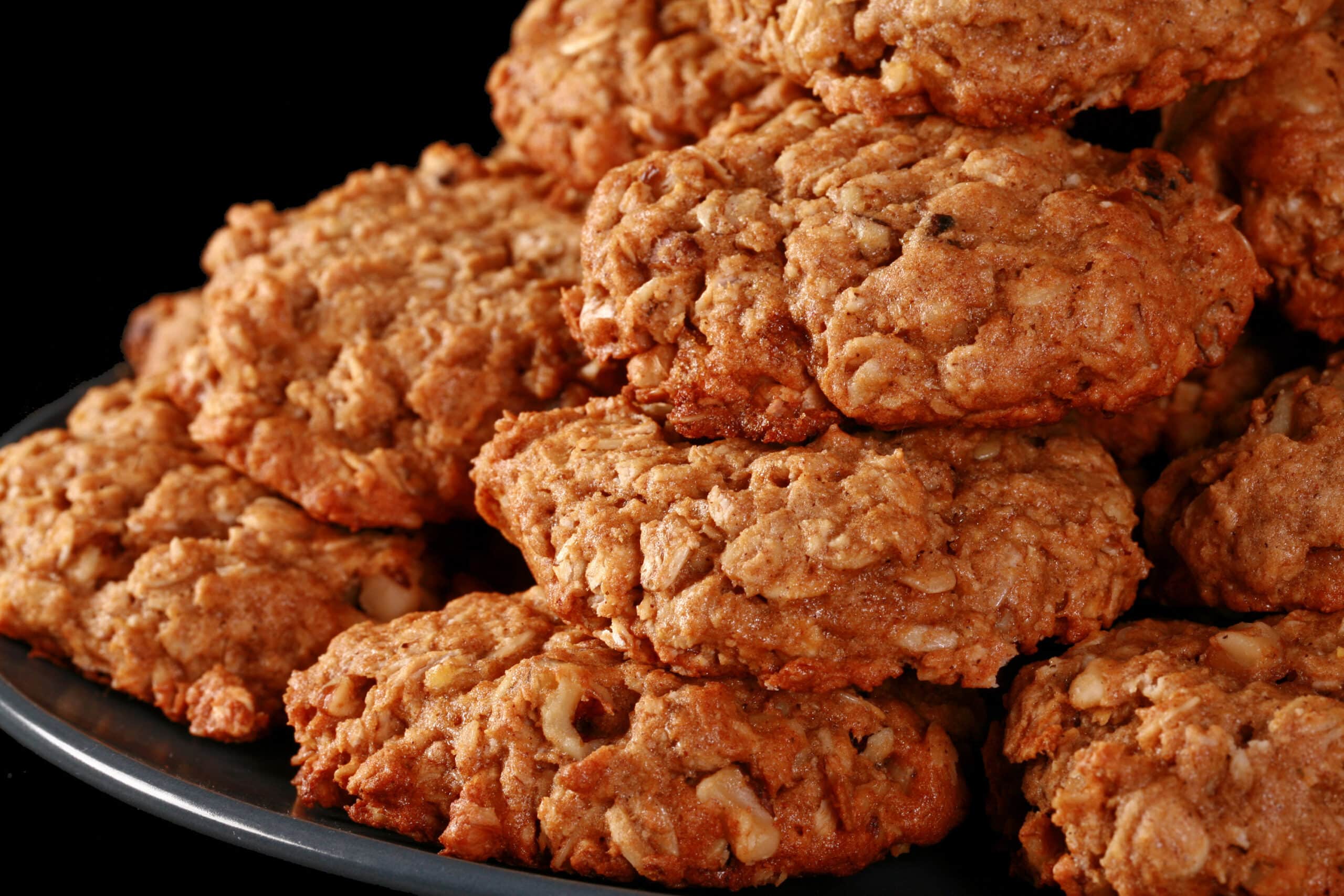 A plate of gluten free banana oatmeal cookies.