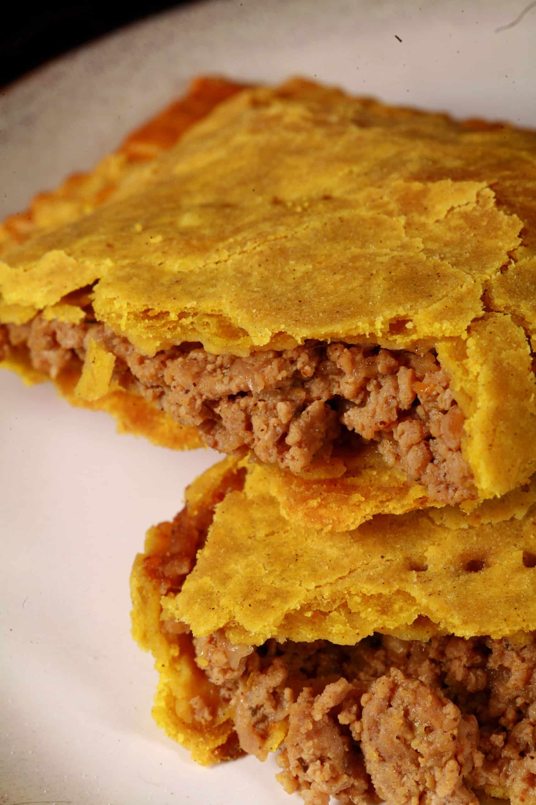 A plate of gluten free jamaican patties.