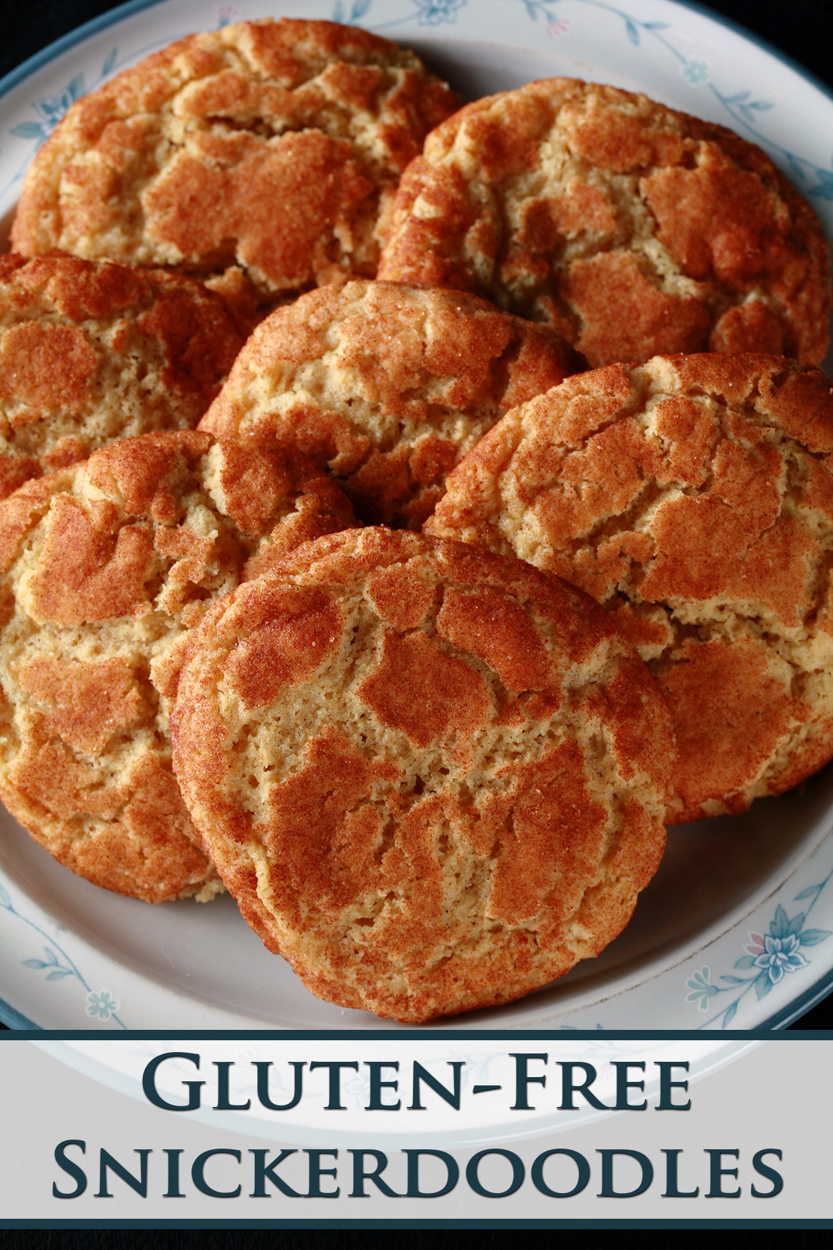 A plate of gluten free snickerdoodles.